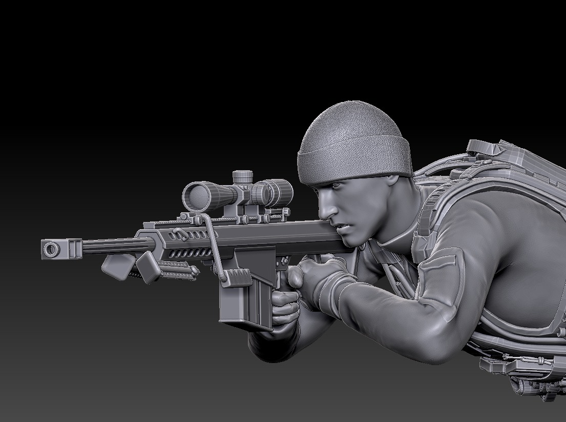 US Sniper Team -Diorama 1-35 3D print model_7