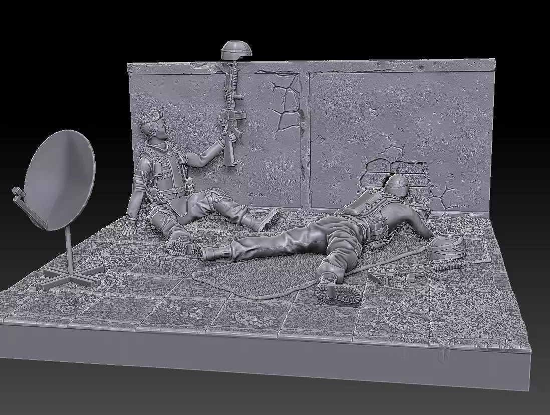 US Sniper Team -Diorama 1-35 3D print model_0