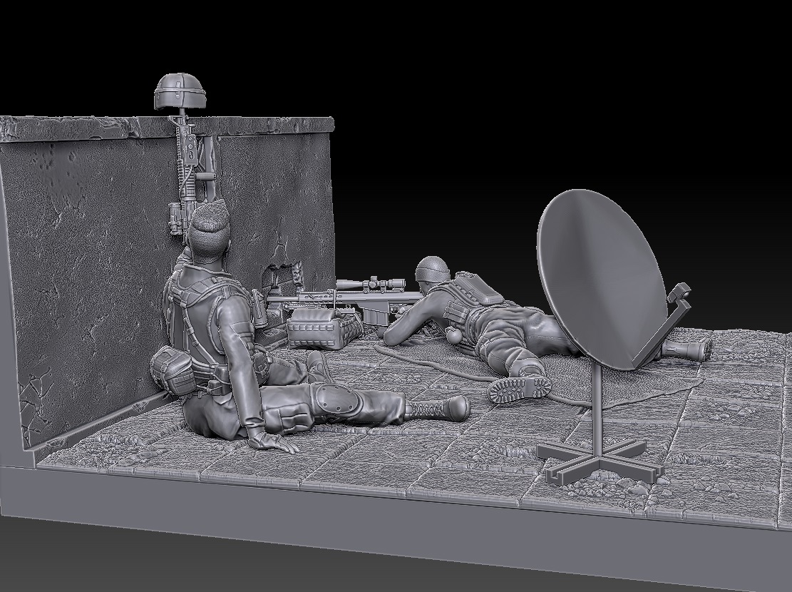 US Sniper Team -Diorama 1-35 3D print model_2
