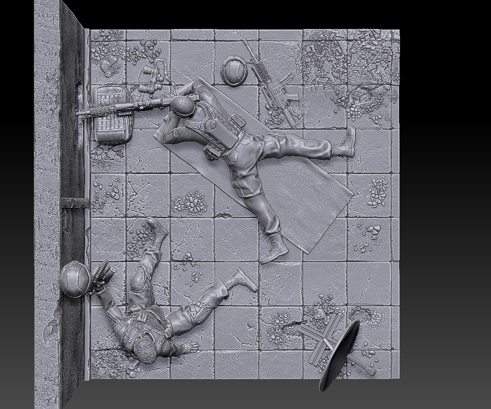 US Sniper Team -Diorama 1-35 3D print model_3