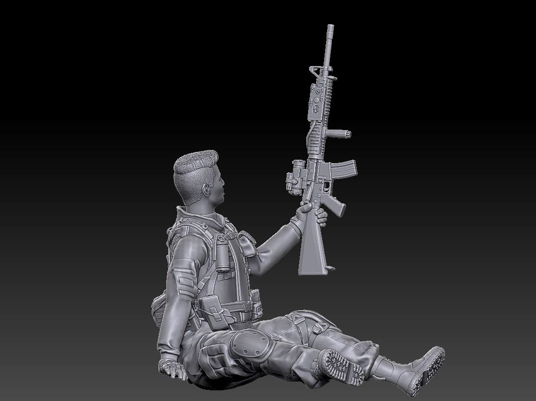 US Sniper Team -Diorama 1-35 3D print model_10