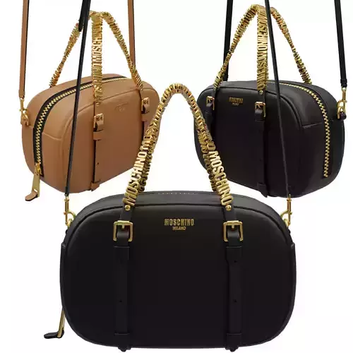 Moschino Logo Lettering Leather Tote Bag