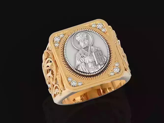 men signet ring Nikolai the Wonderworker 1354