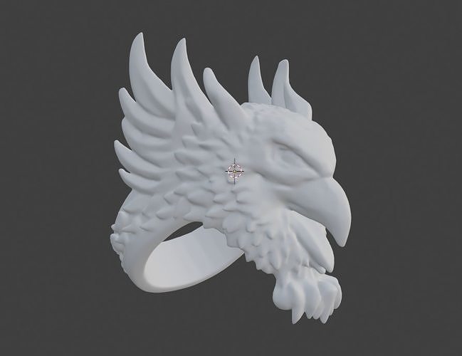 EAGLE RING SCULPTURE BLENDER MODEL Free 3D print model