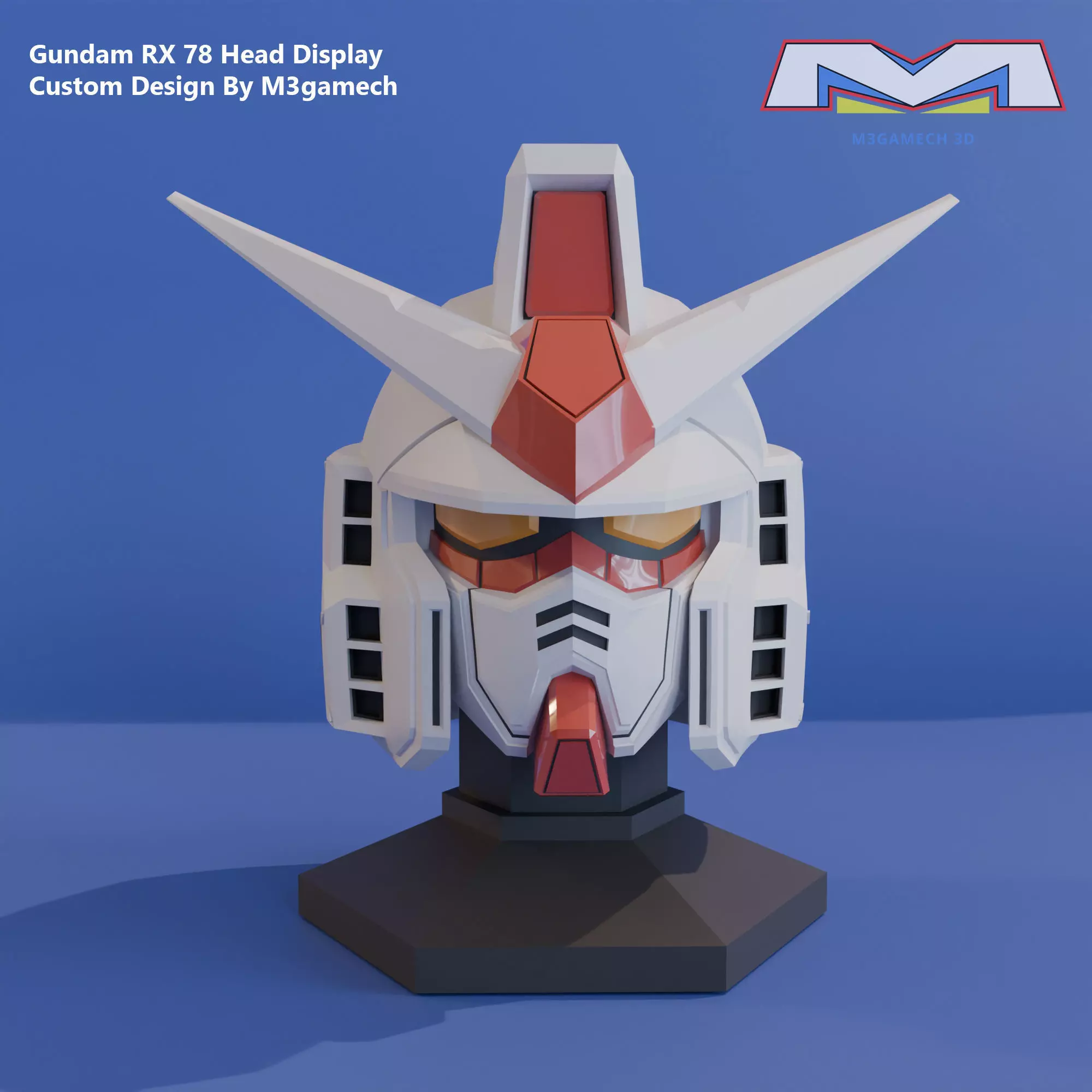 Gundam RX-78 Head Display Custom Version 3D print model_0