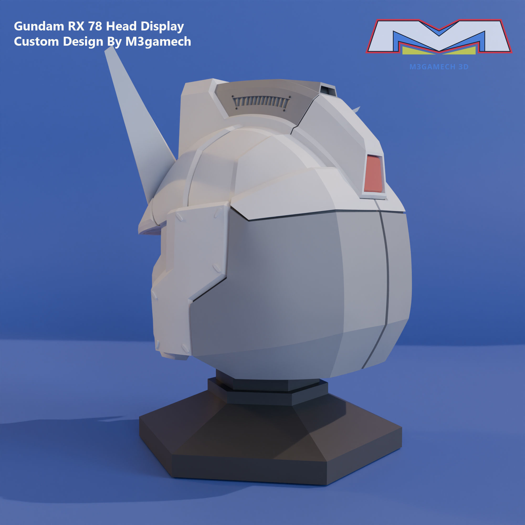 Gundam RX-78 Head Display Custom Version 3D print model_3