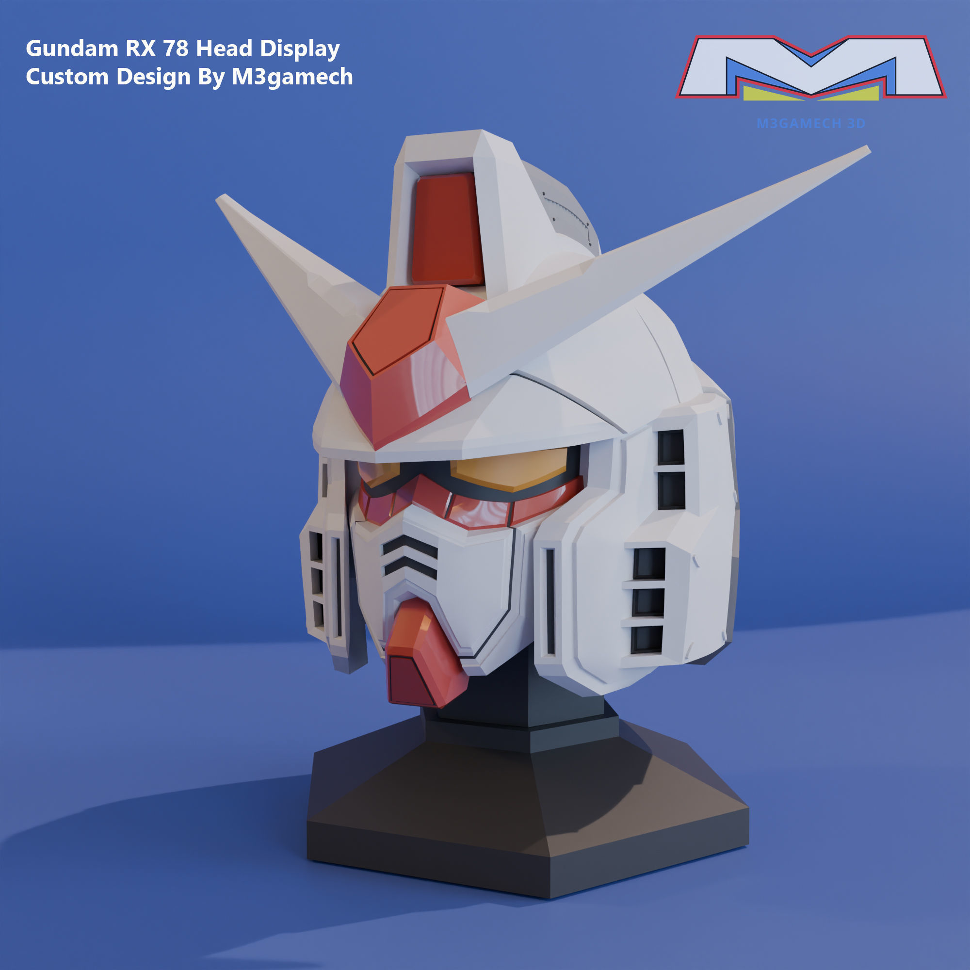 Gundam RX-78 Head Display Custom Version 3D print model_1