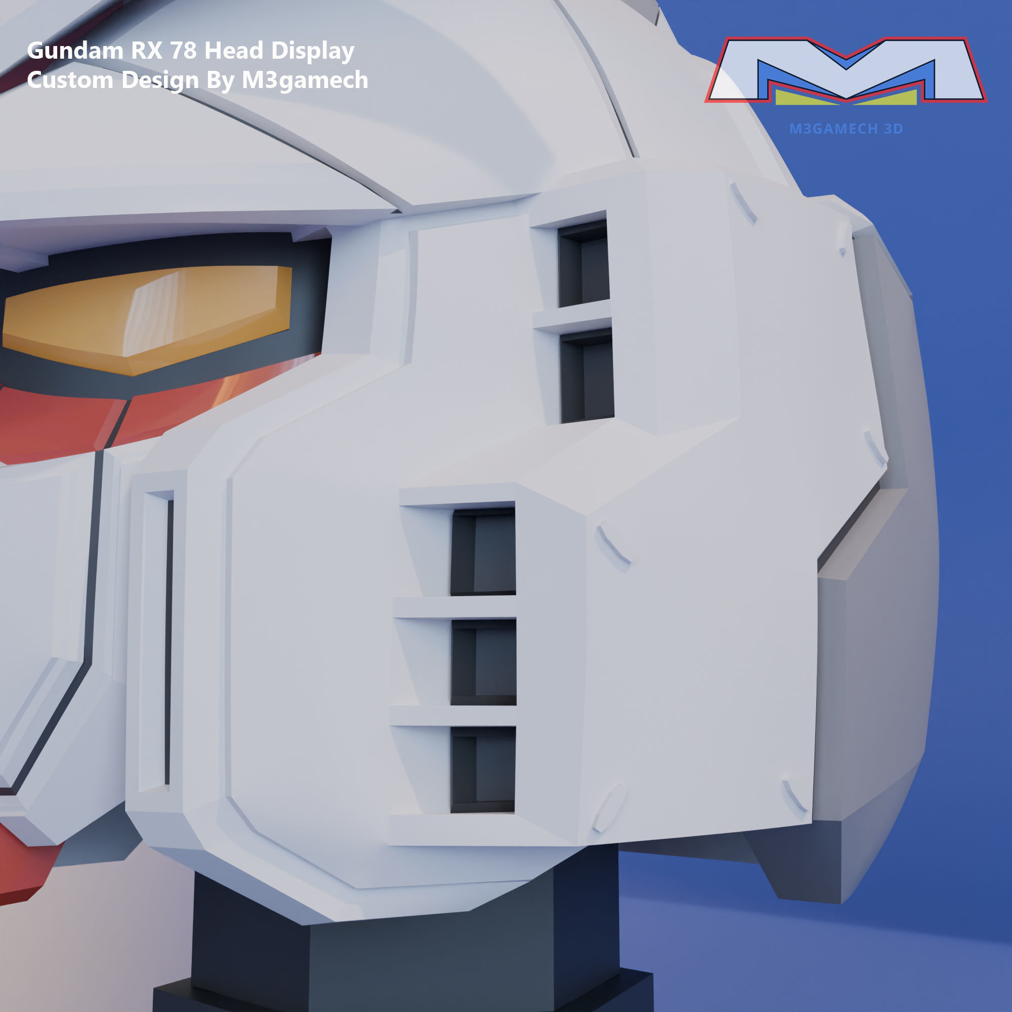 Gundam RX-78 Head Display Custom Version 3D print model_6