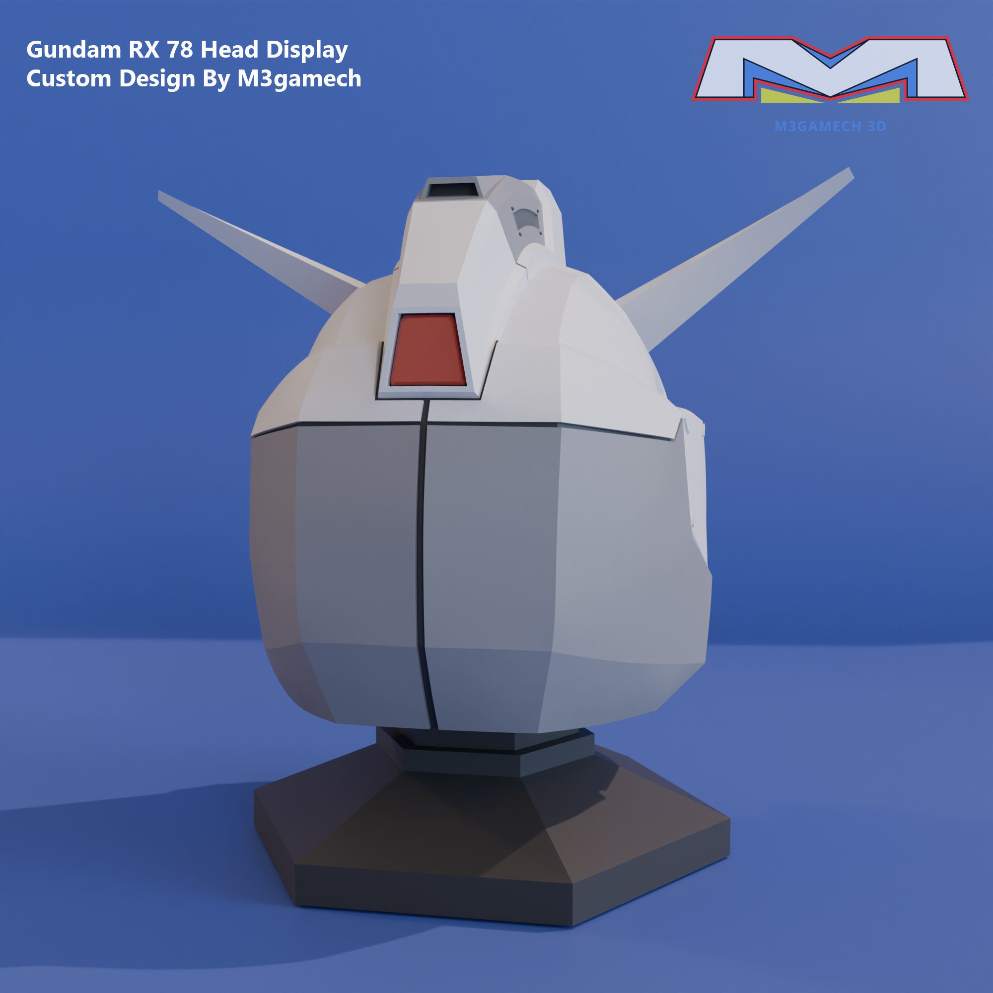 Gundam RX-78 Head Display Custom Version 3D print model_4