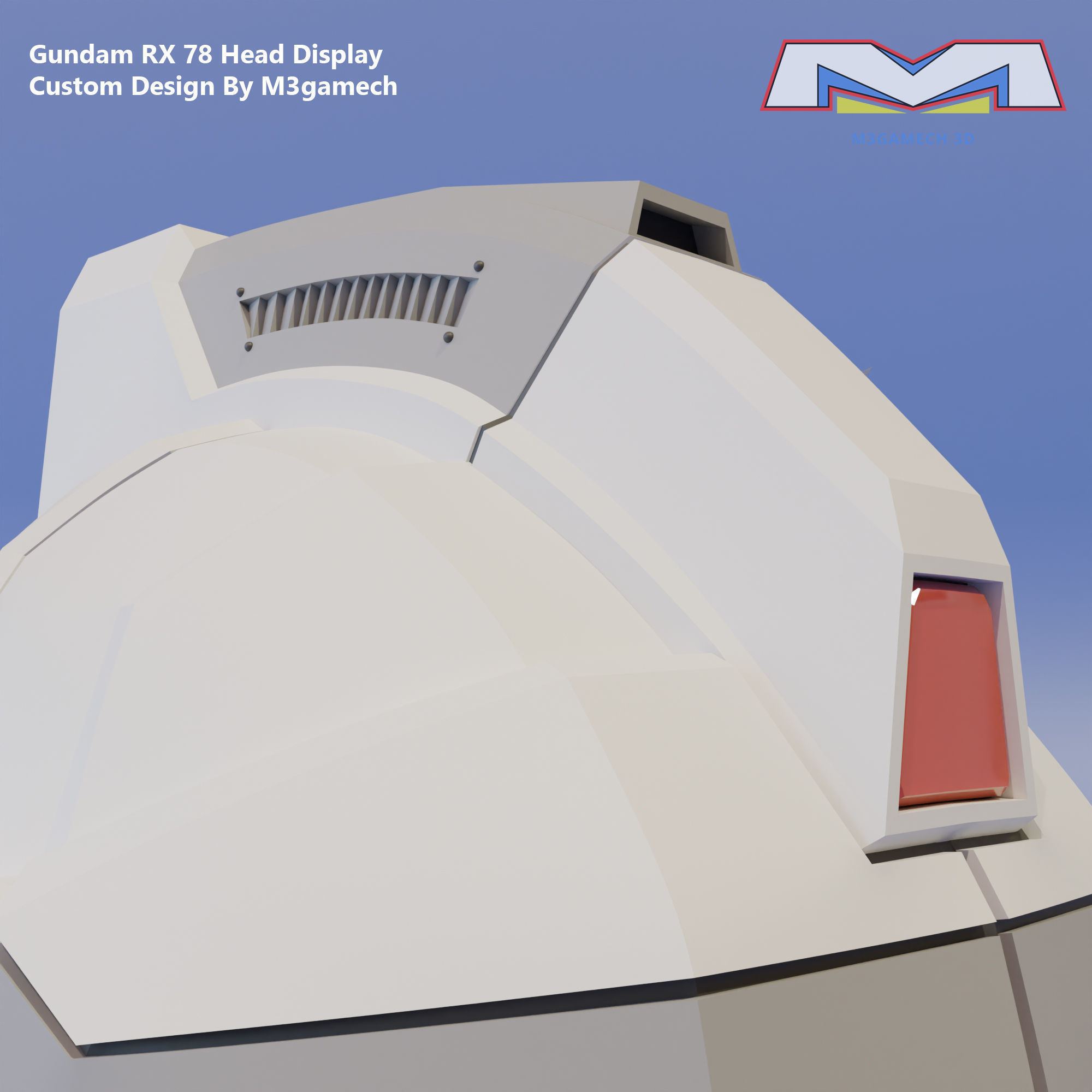 Gundam RX-78 Head Display Custom Version 3D print model_7