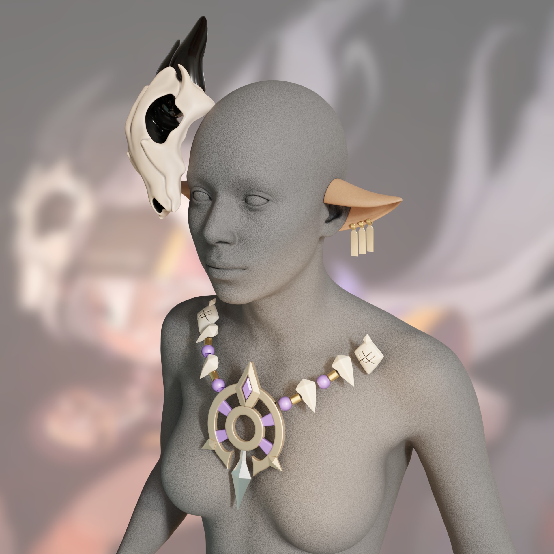 Iansan cosplay props kit skull 3D print model_20