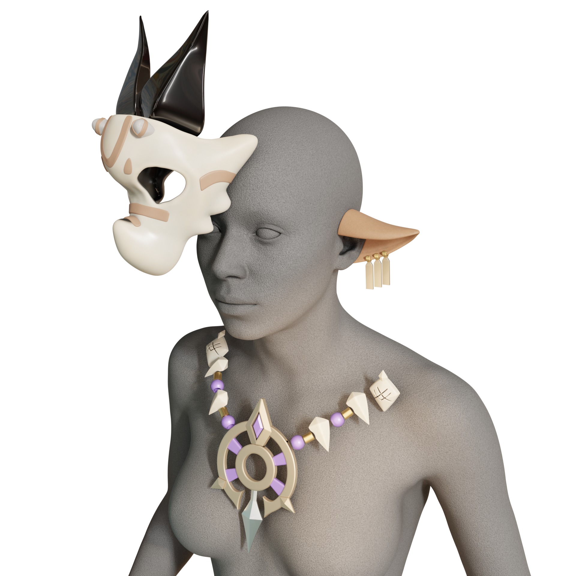 Iansan cosplay props kit skull 3D print model_15