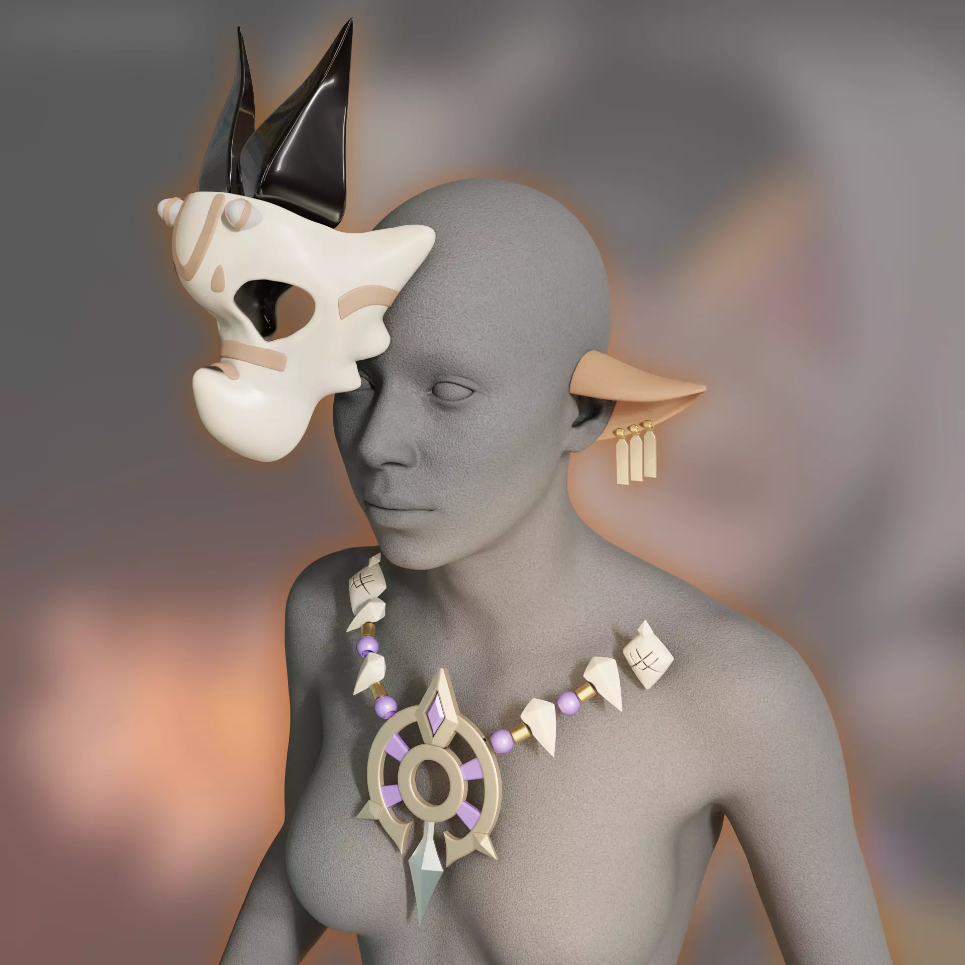 Iansan cosplay props kit skull 3D print model_0