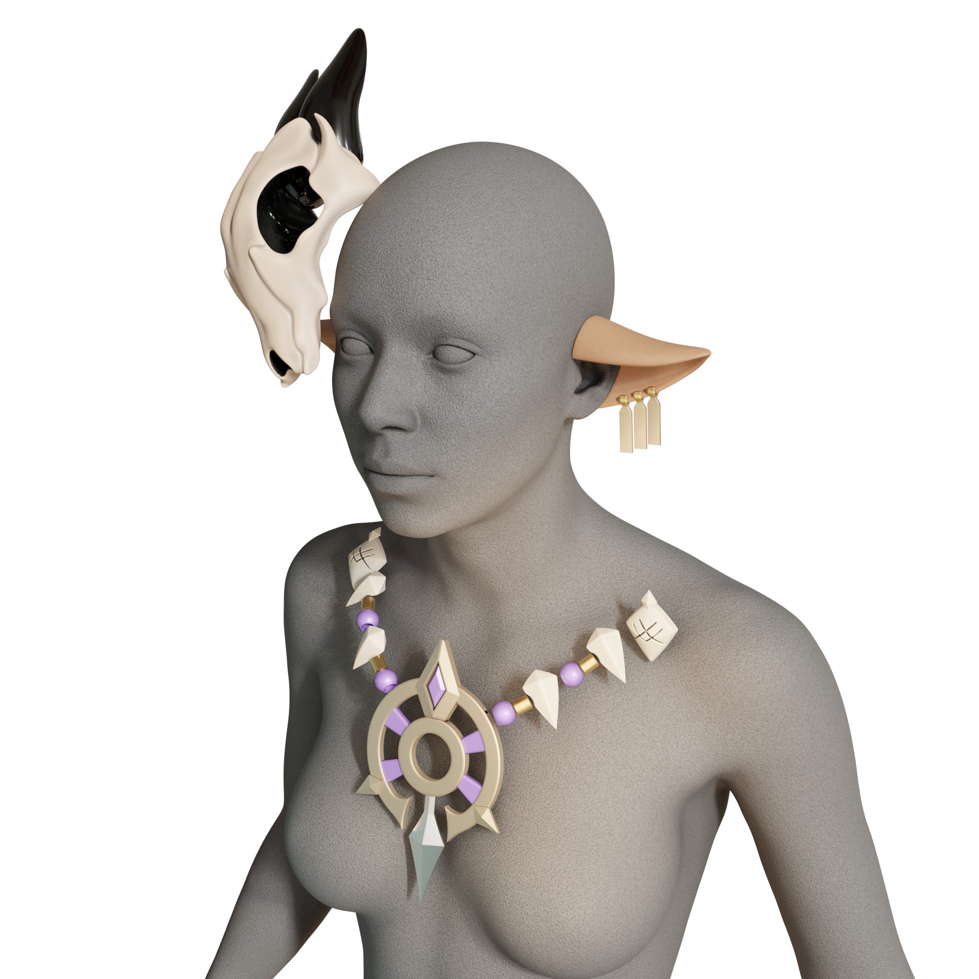 Iansan cosplay props kit skull 3D print model_17