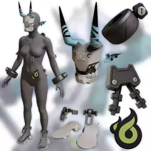 mask horns accessories Shackles SOUKAKU COSPLAY 3D print model