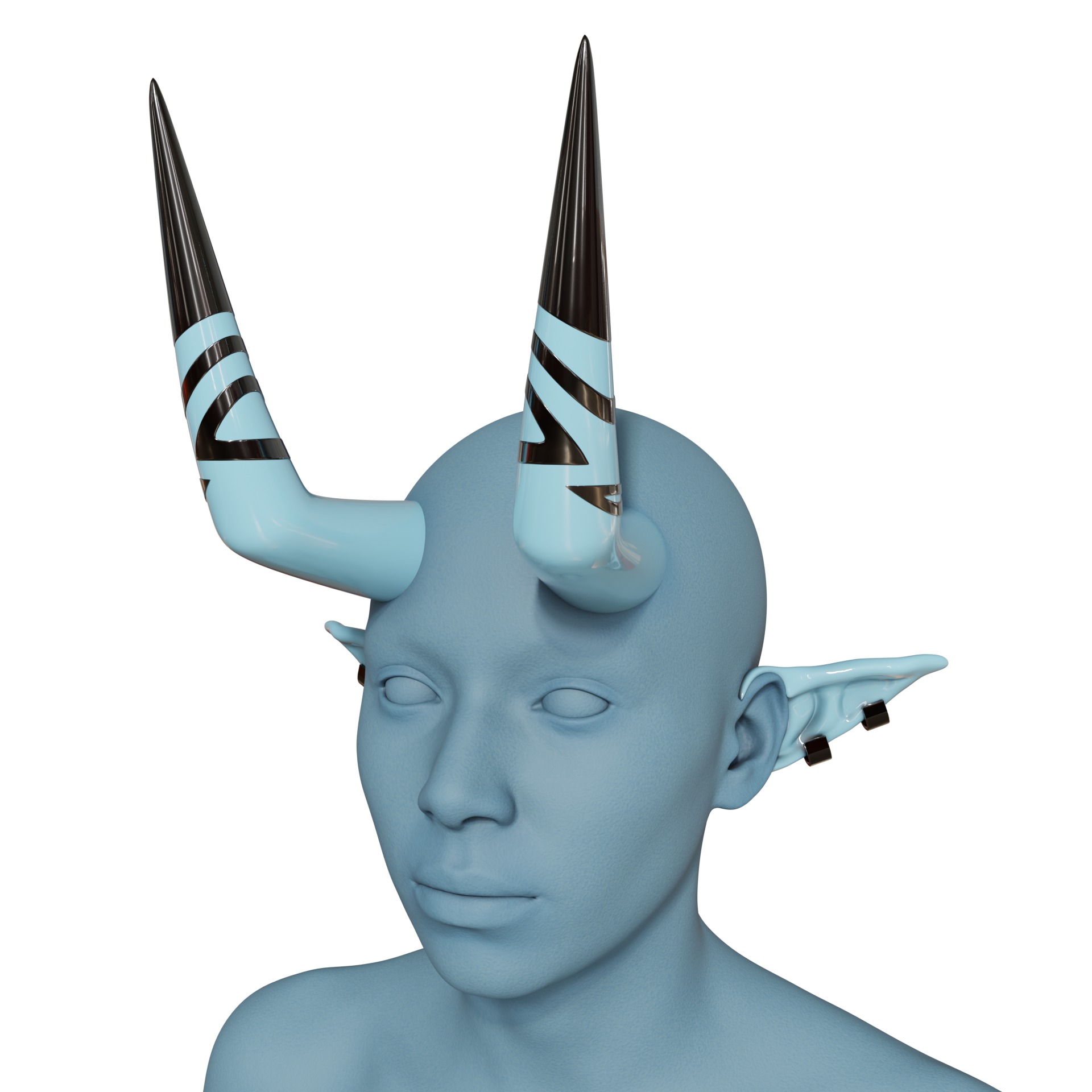 mask horns accessories Shackles SOUKAKU COSPLAY 3D print model_2