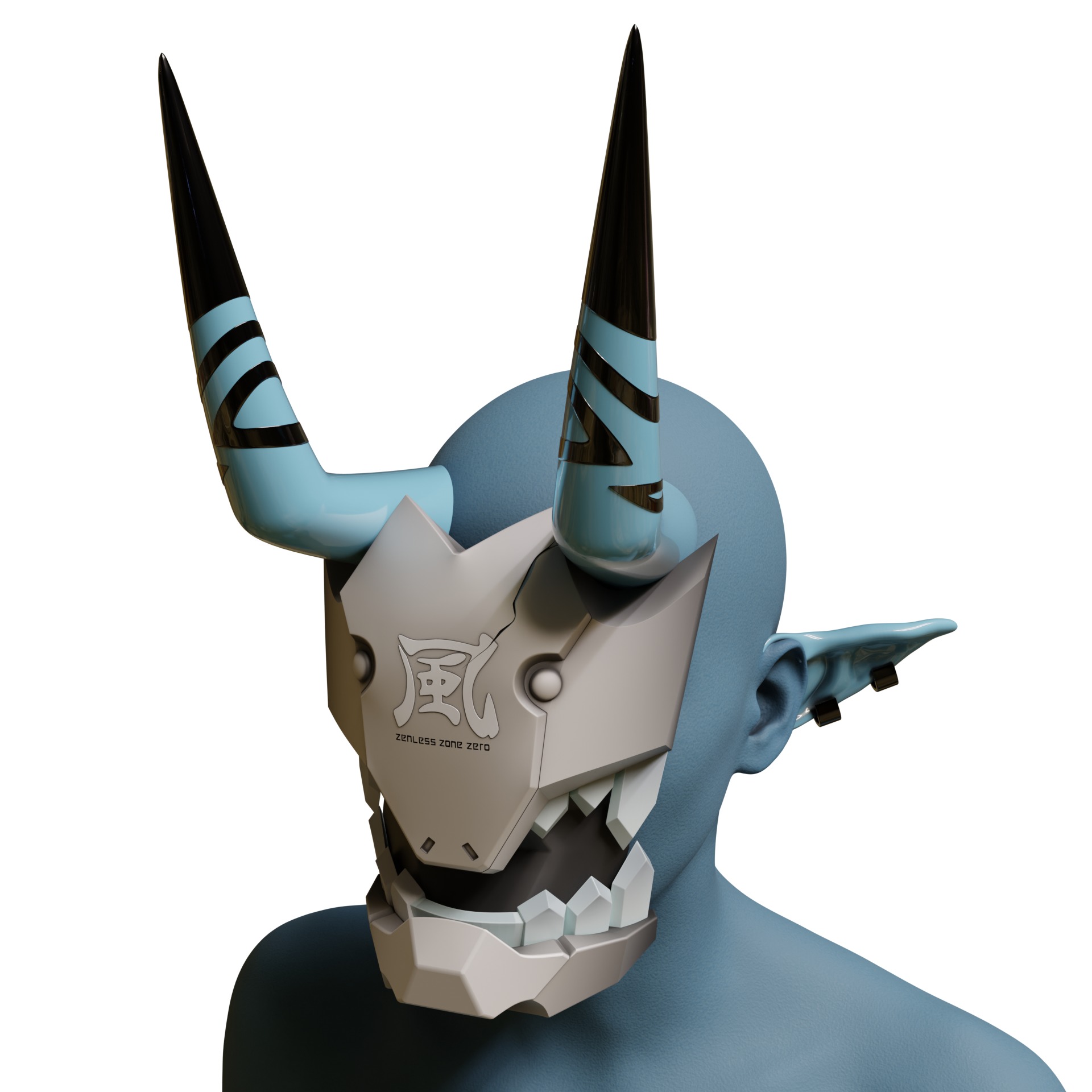 mask horns accessories Shackles SOUKAKU COSPLAY 3D print model_13