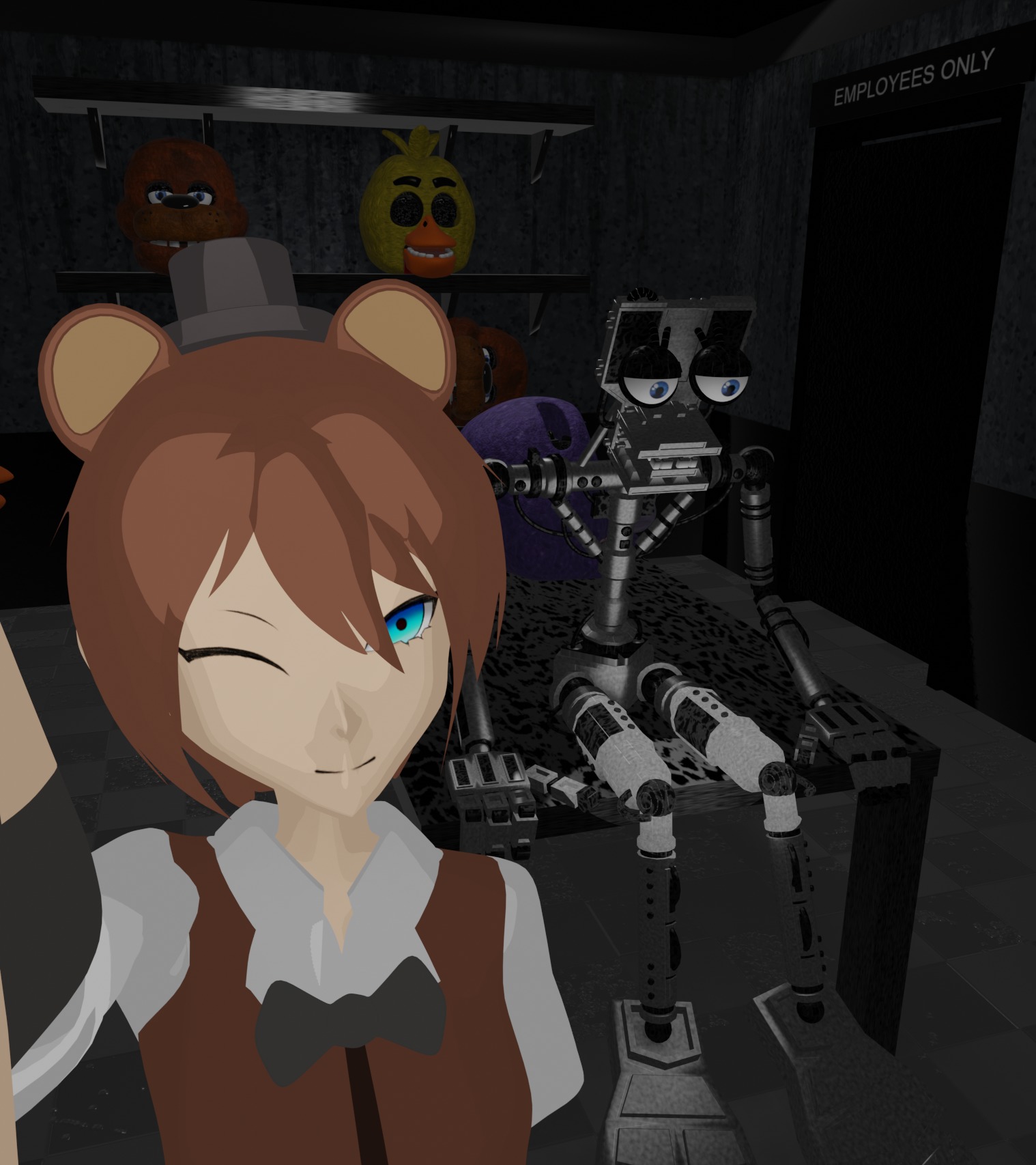 Five night at freddy  FANF Freddy fazbear human female version   Free 3D model_2
