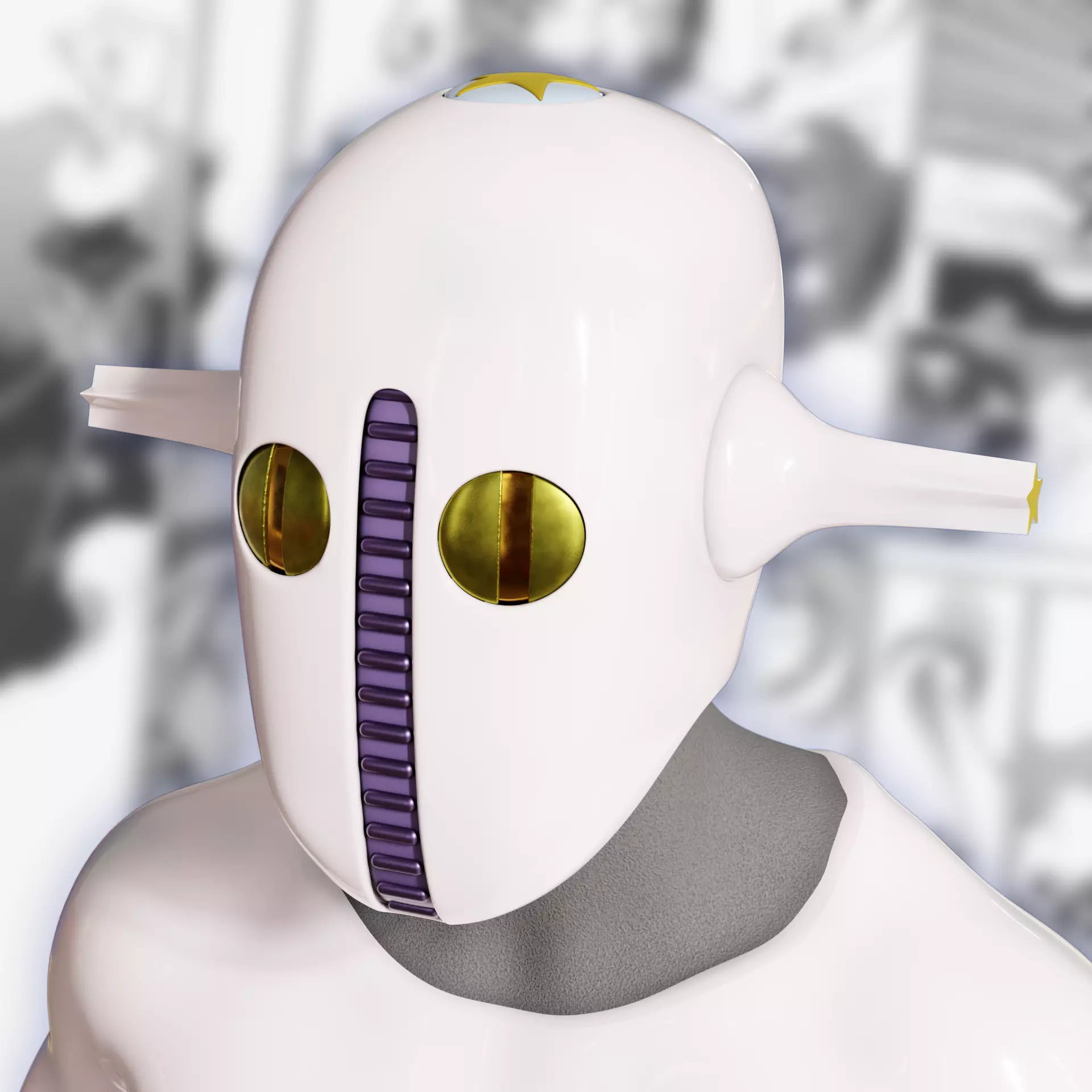 jojo soft and wet cosplay mask 3D print model_0