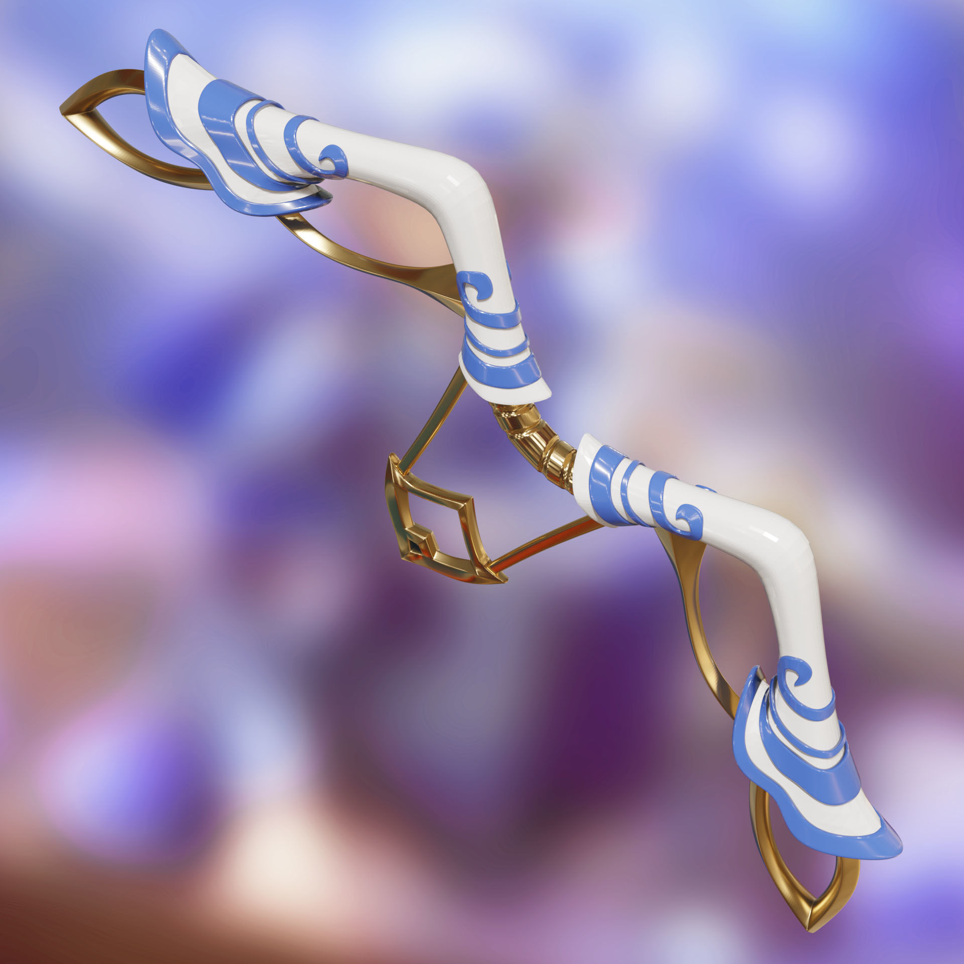 league of legends Porcelain Kindred mask and bow 3D print model_8