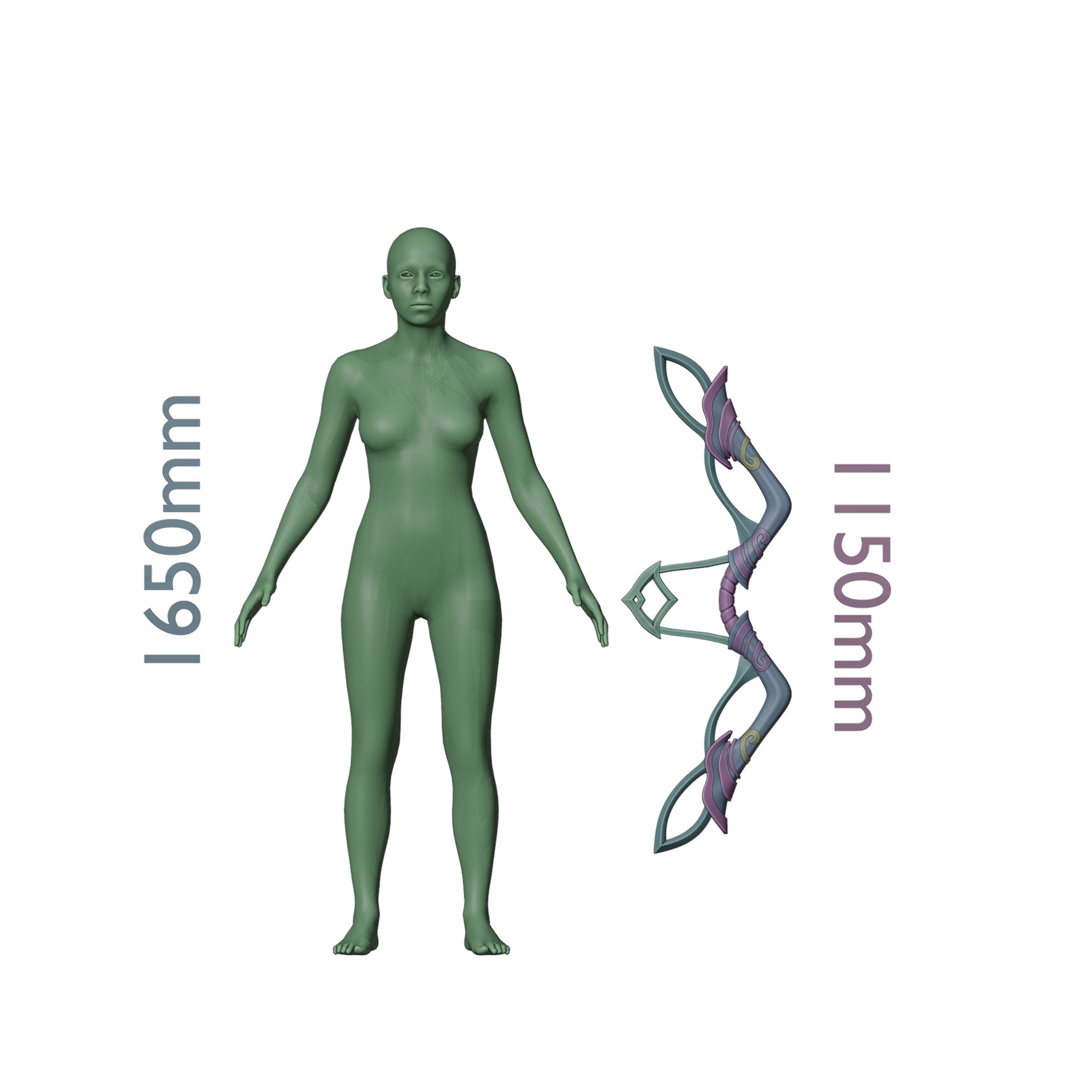 league of legends Porcelain Kindred mask and bow 3D print model_2