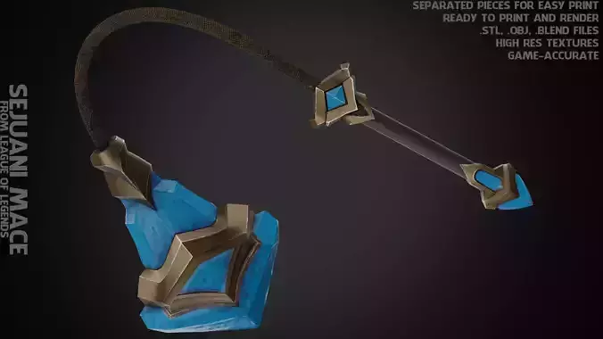 League of Legends Sejuani Mace for Cosplay 3D print model