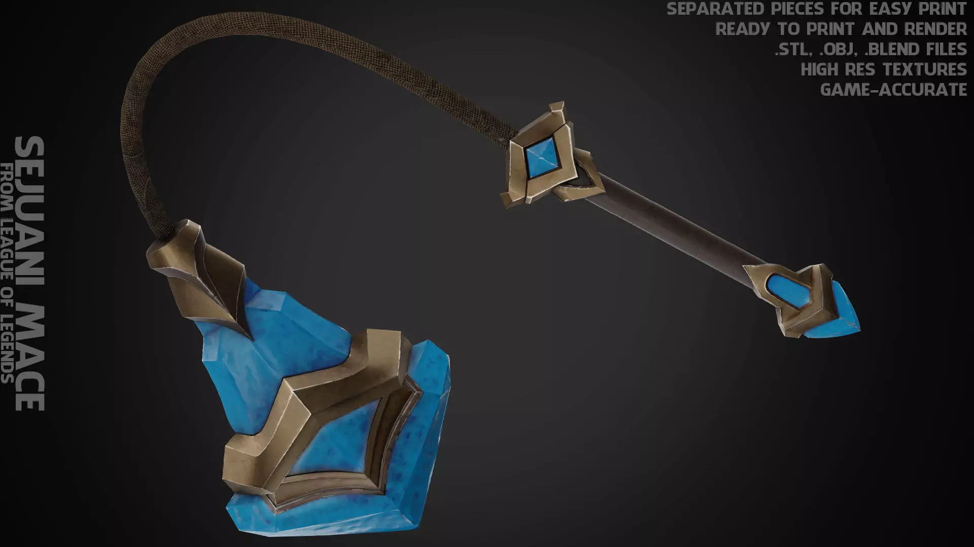 League of Legends Sejuani Mace for Cosplay 3D print model_0