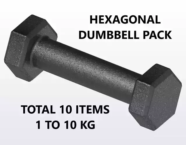 HEXAGONAL DUMBBELL PACK 3D print model