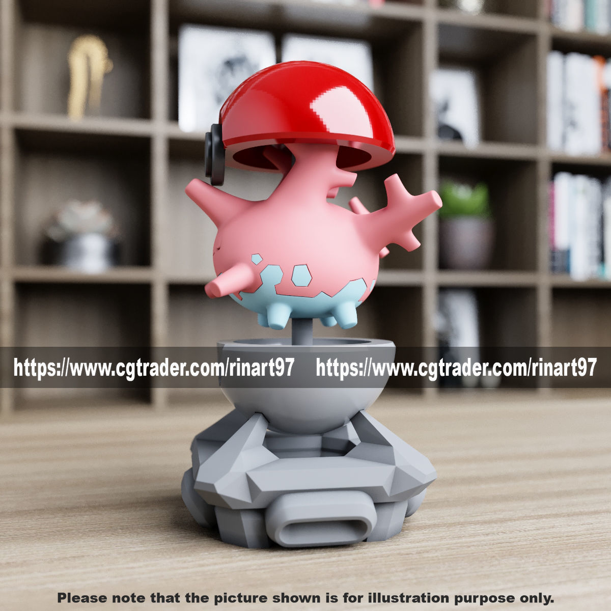 Corsola in the pokeball from Pokemon 3D print model_8
