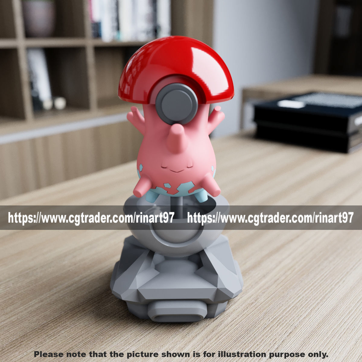Corsola in the pokeball from Pokemon 3D print model_9