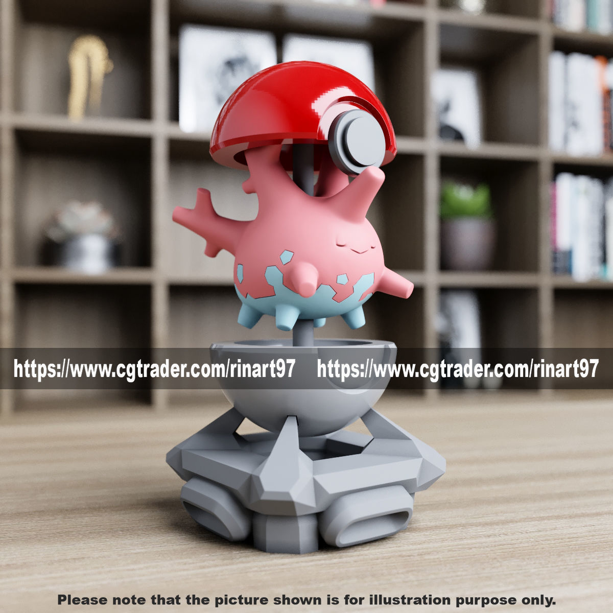 Corsola in the pokeball from Pokemon 3D print model_1