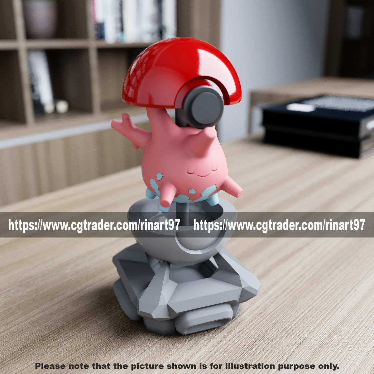 Corsola in the pokeball from Pokemon 3D print model_10