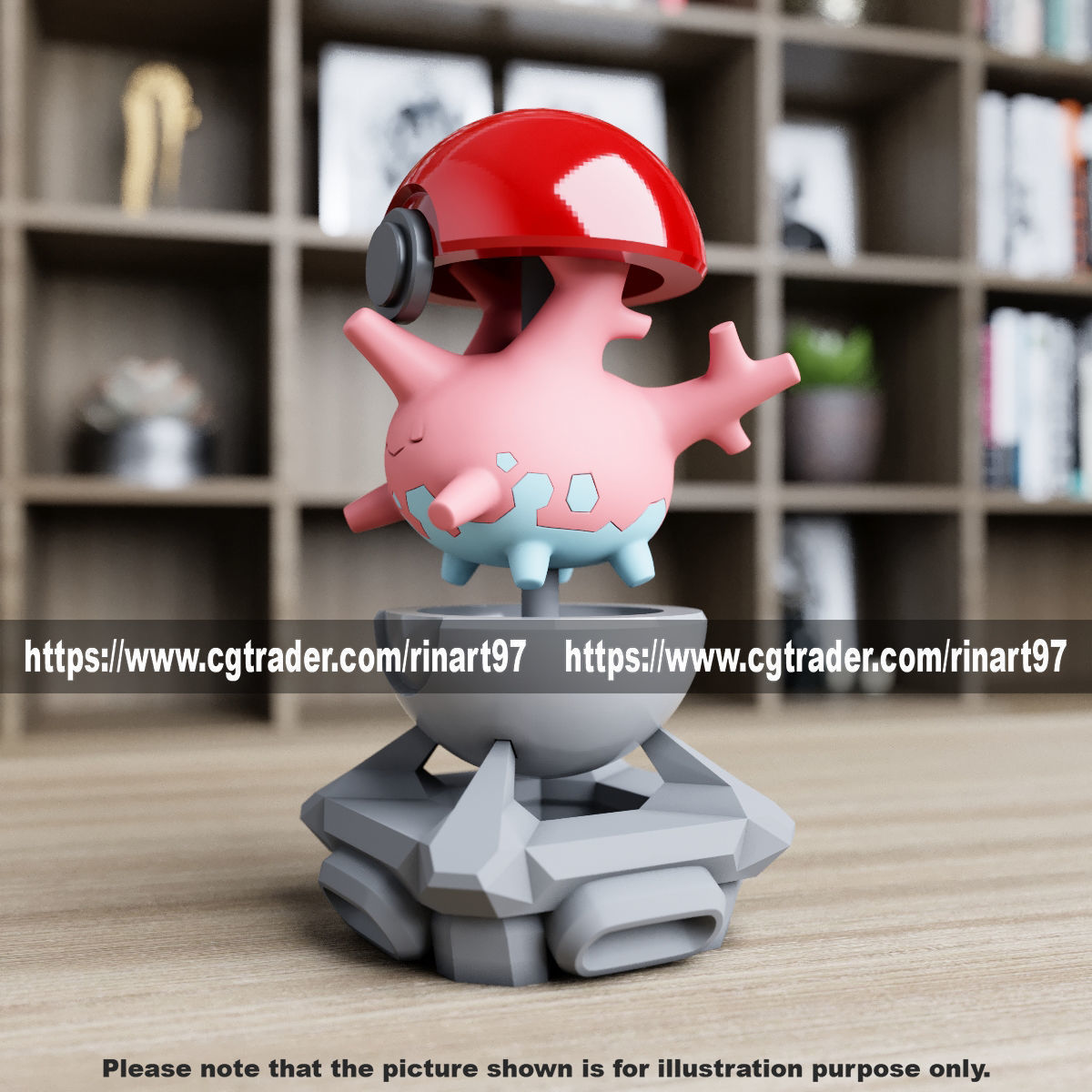 Corsola in the pokeball from Pokemon 3D print model_7