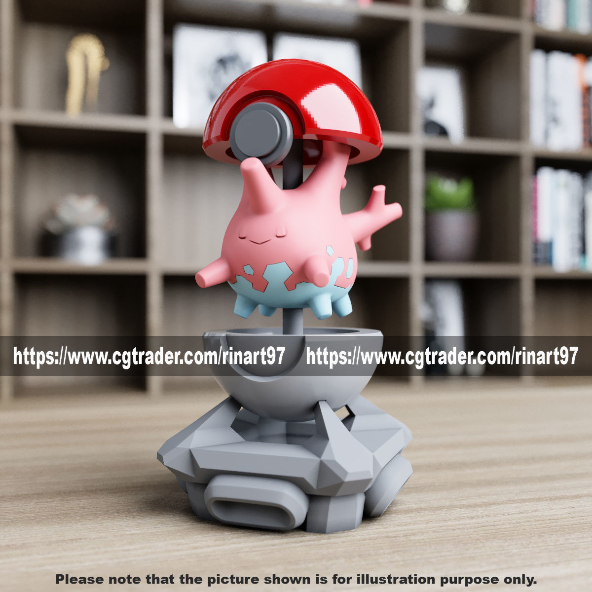 Corsola in the pokeball from Pokemon 3D print model_5