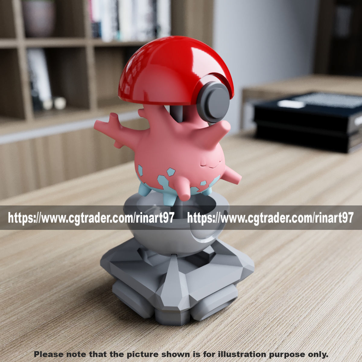Corsola in the pokeball from Pokemon 3D print model_11
