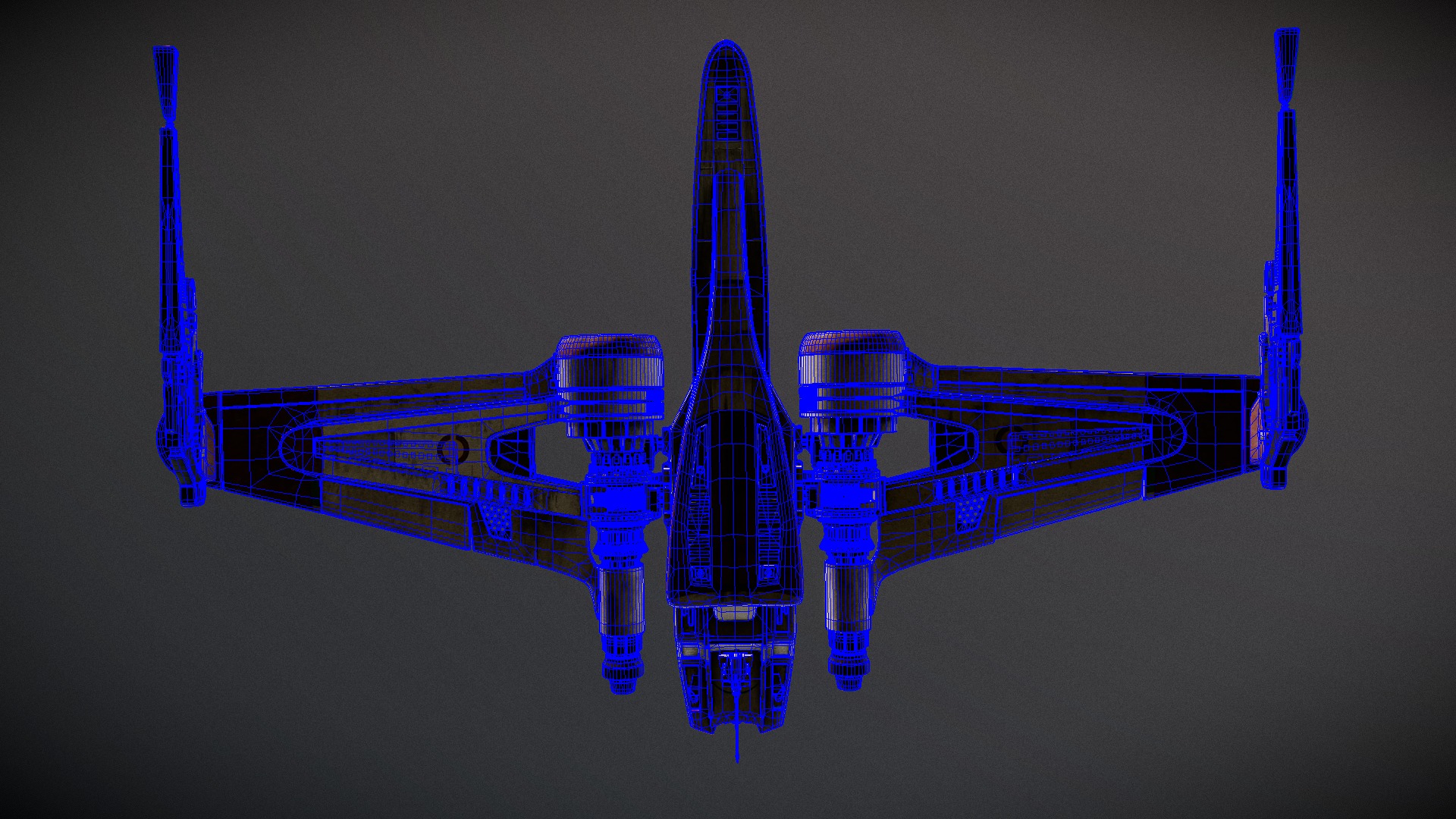 Star wars ARC-170 Starfighter rigged Med poly mesh Low-poly 3D model_15