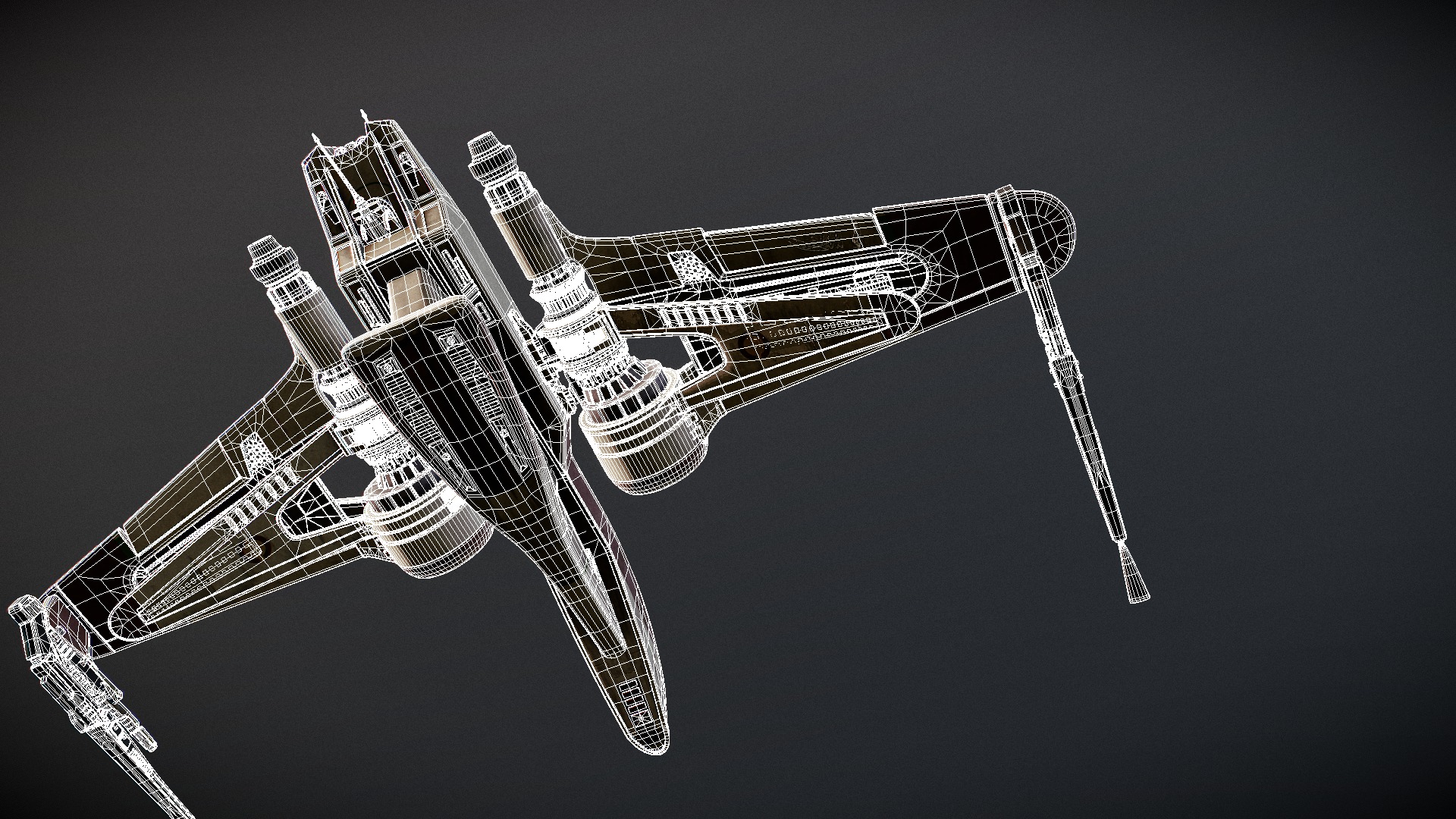 Star wars ARC-170 Starfighter rigged Med poly mesh Low-poly 3D model_12