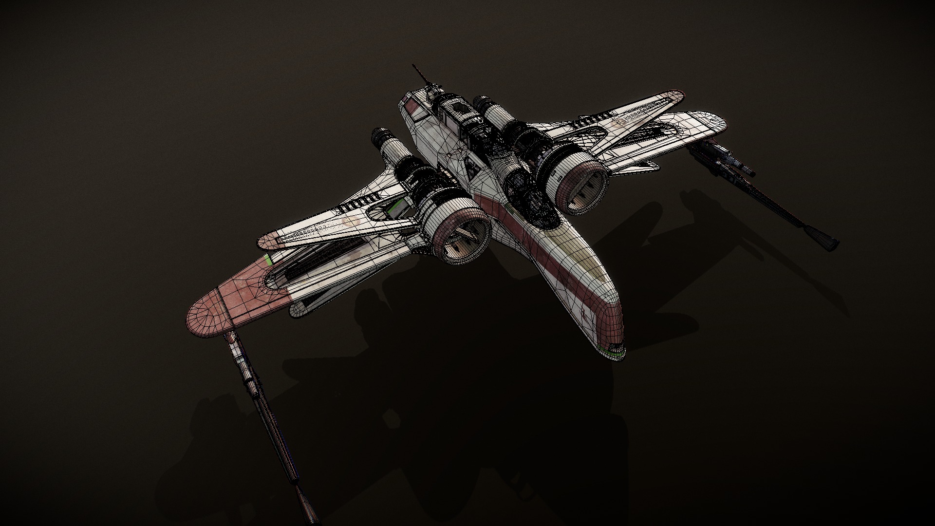 Star wars ARC-170 Starfighter rigged Med poly mesh Low-poly 3D model_13