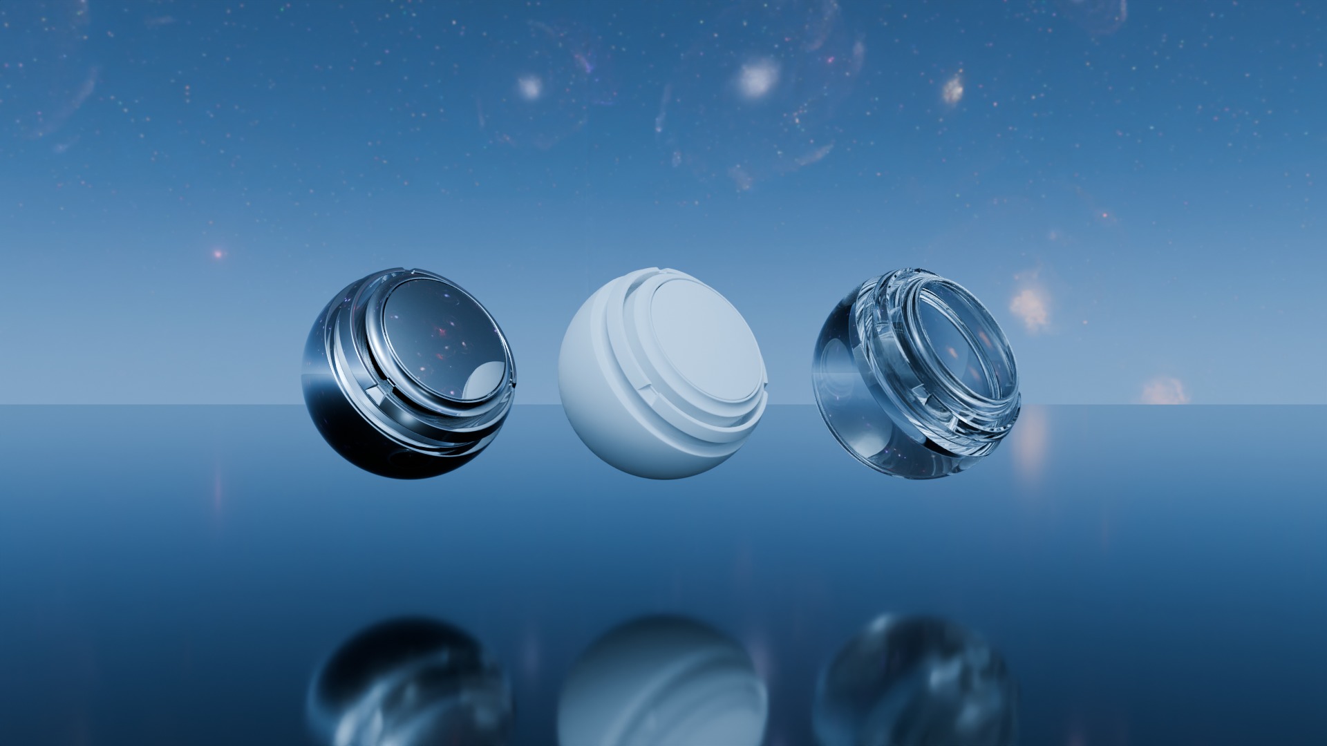 Pack 7 Atmospheres with Galaxies HDRIs Low-poly 3D model_19