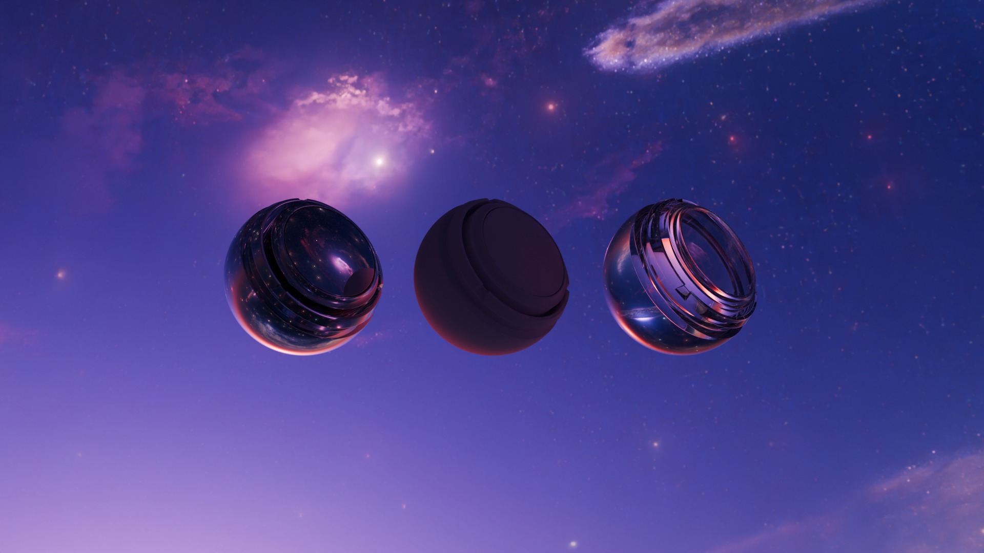 Pack 7 Atmospheres with Galaxies HDRIs Low-poly 3D model_8