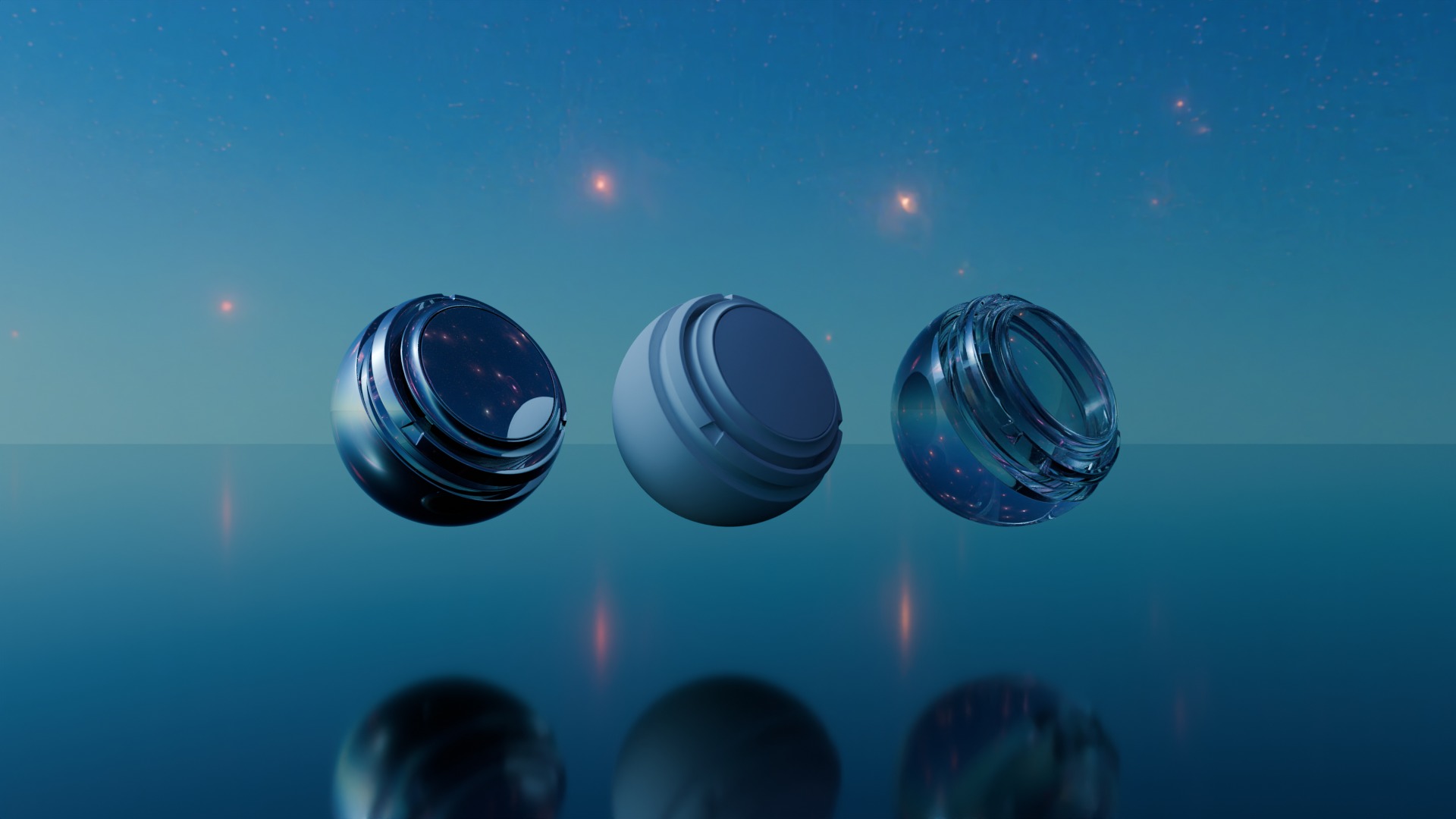 Pack 7 Atmospheres with Galaxies HDRIs Low-poly 3D model_53