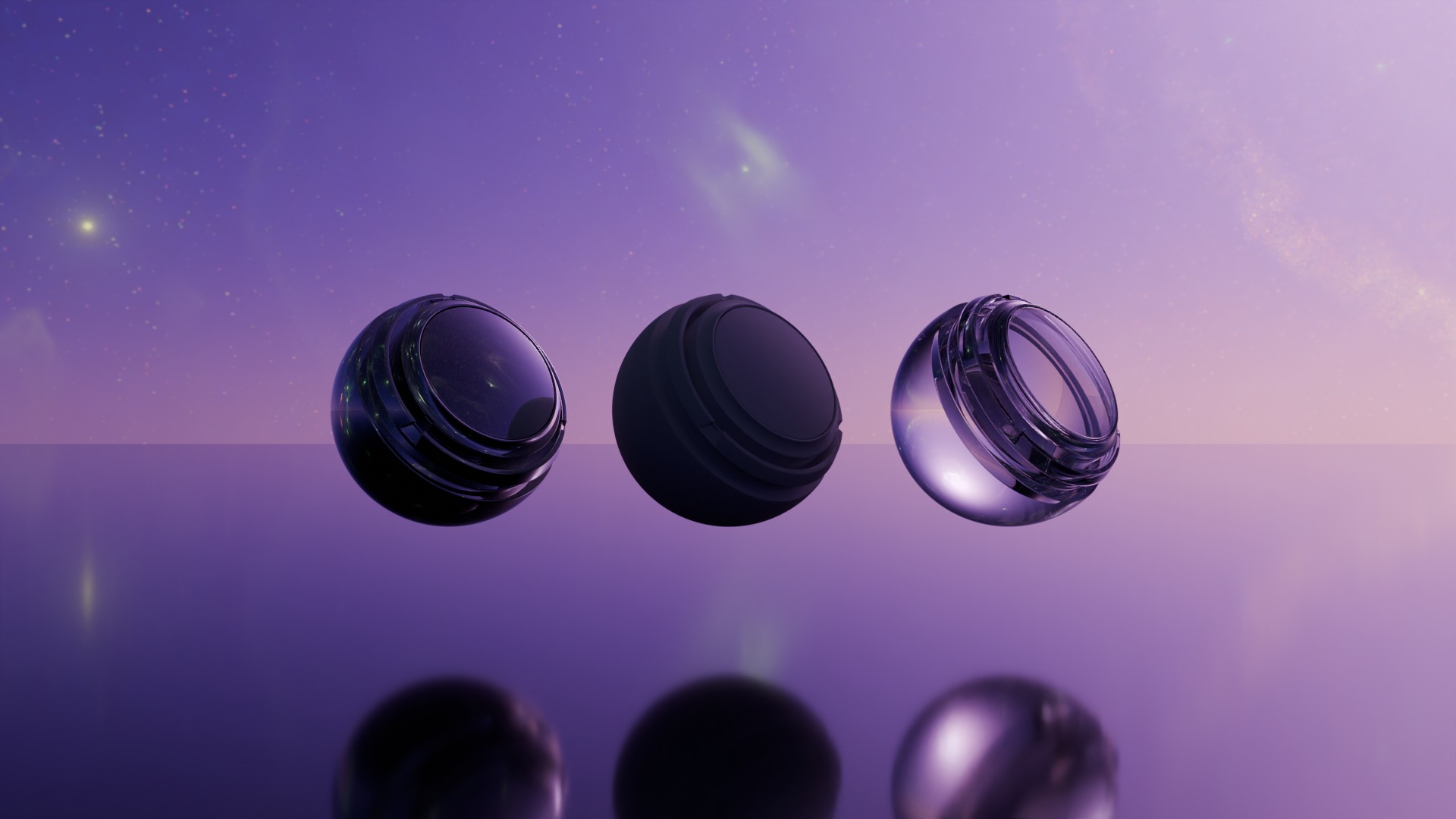Pack 7 Atmospheres with Galaxies HDRIs Low-poly 3D model_11