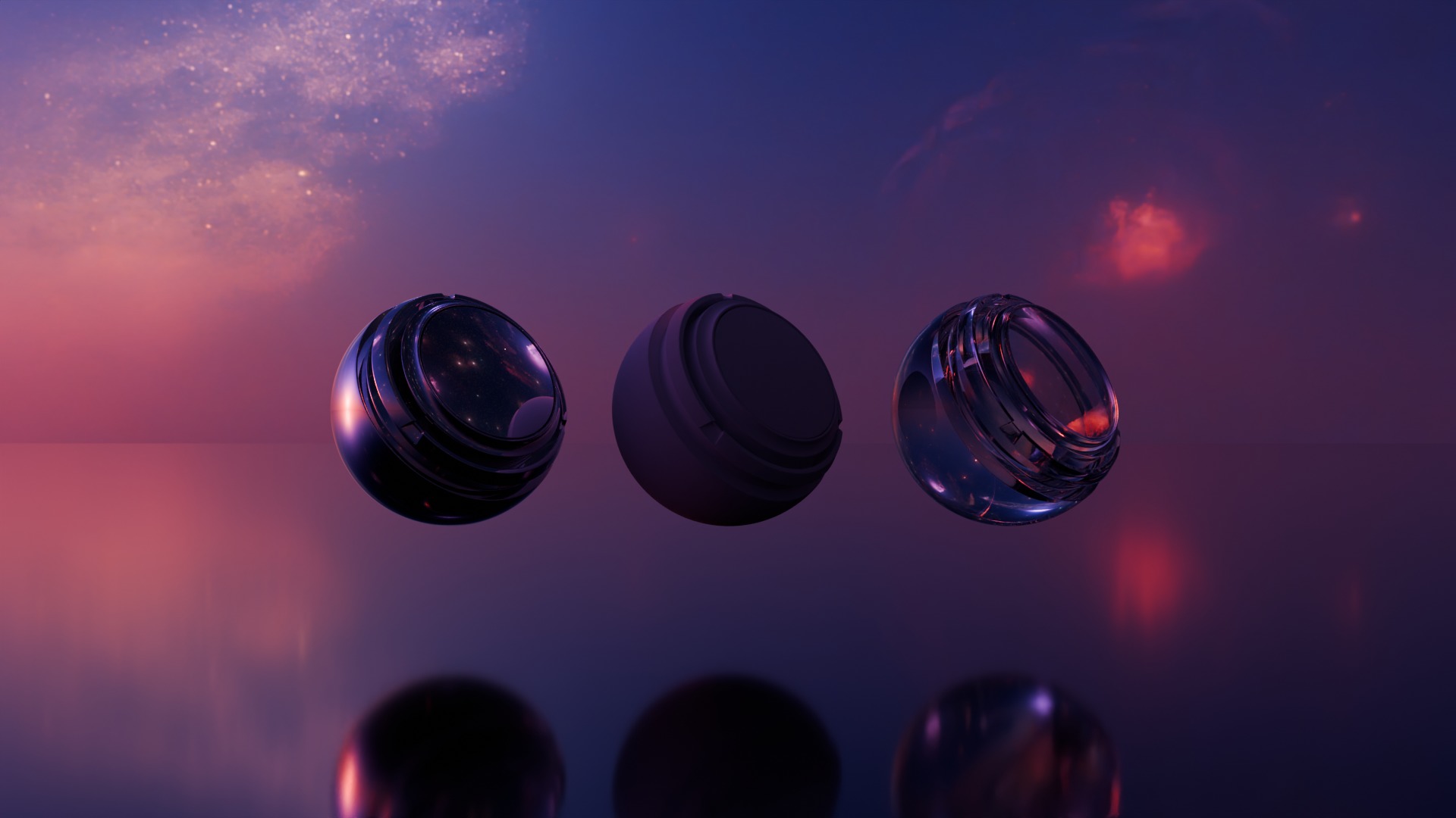 Pack 7 Atmospheres with Galaxies HDRIs Low-poly 3D model_7