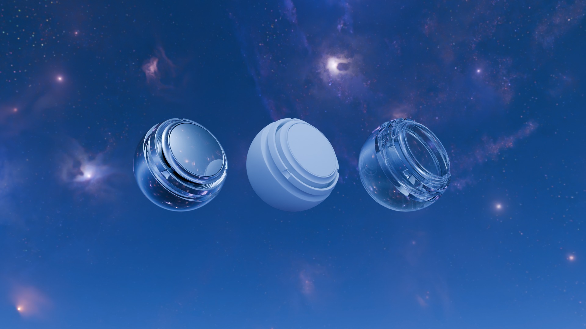 Pack 7 Atmospheres with Galaxies HDRIs Low-poly 3D model_30