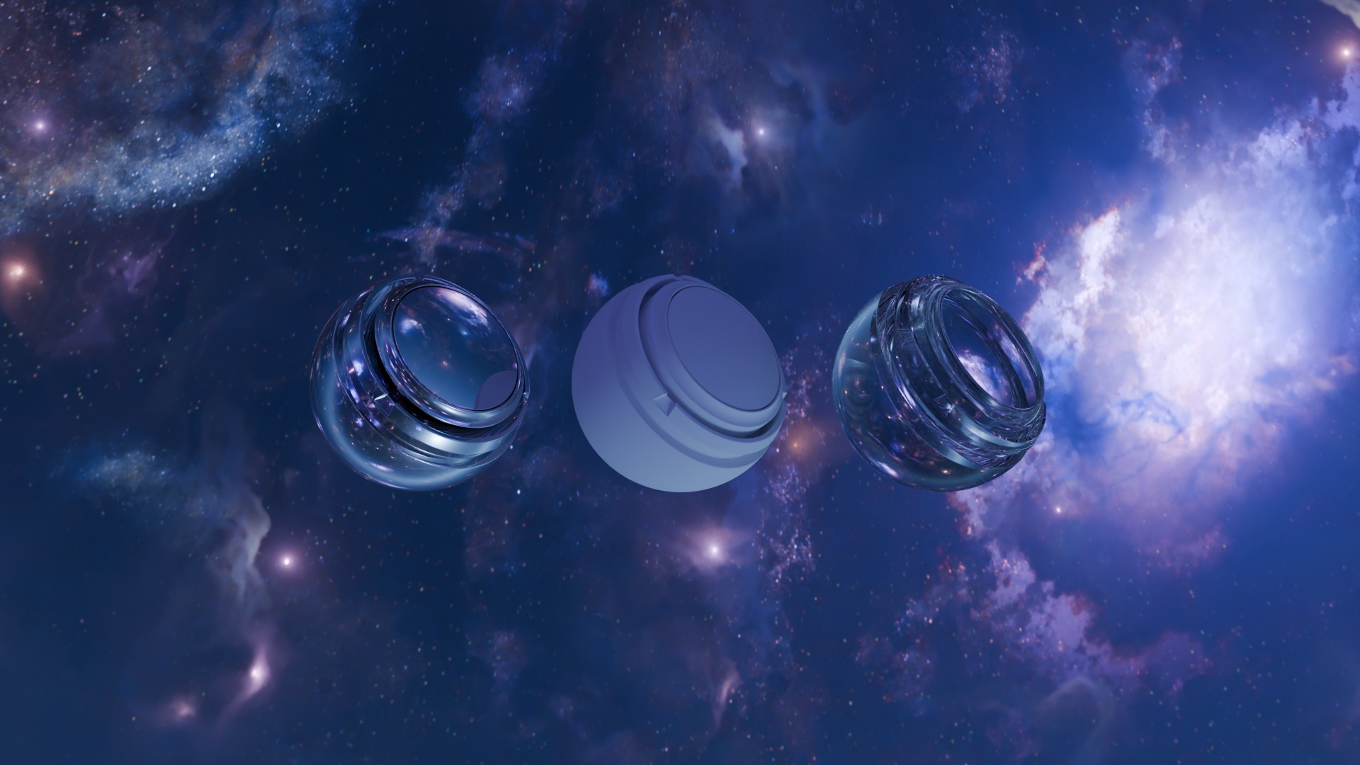 Pack 7 Atmospheres with Galaxies HDRIs Low-poly 3D model_47