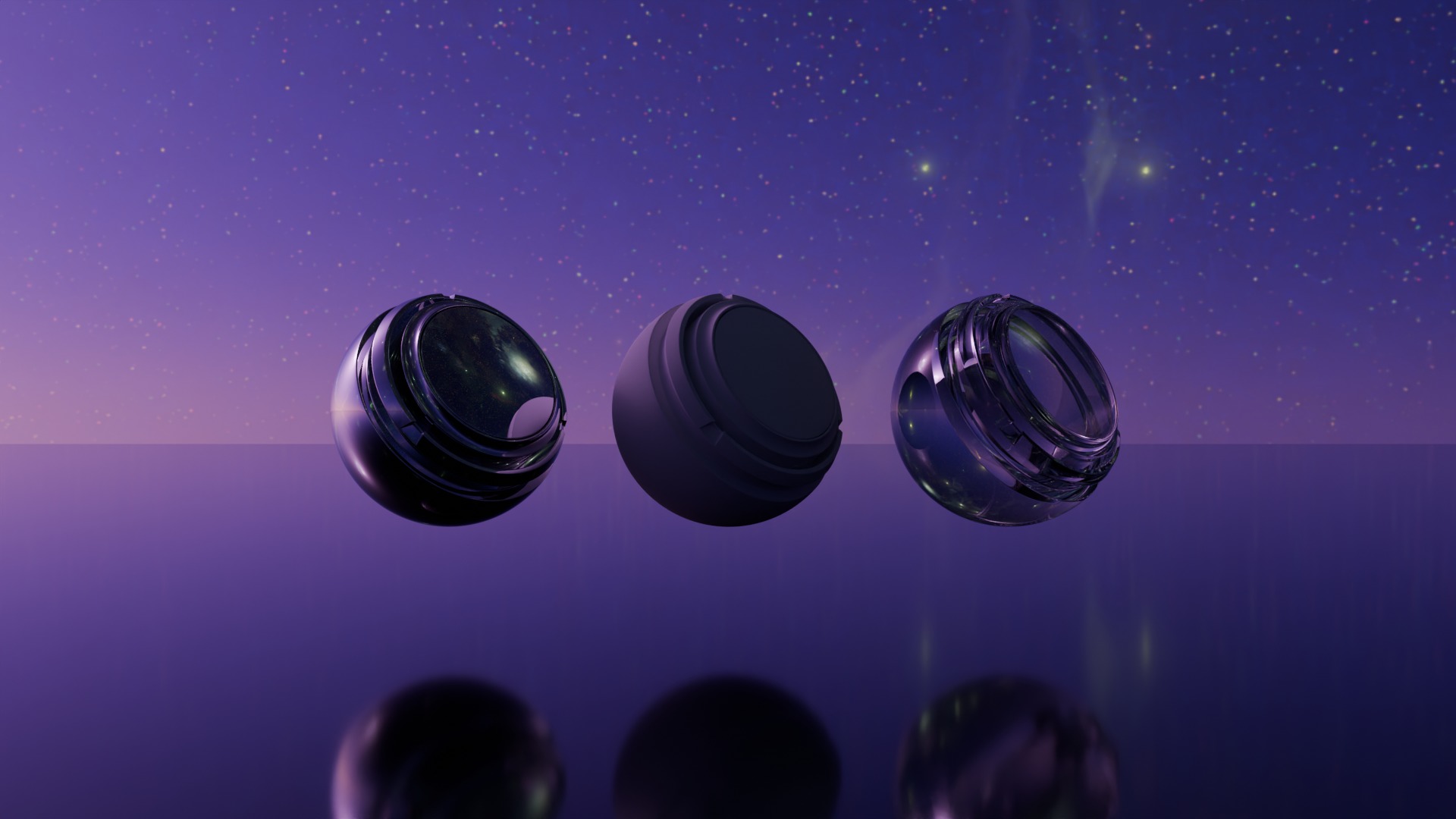 Pack 7 Atmospheres with Galaxies HDRIs Low-poly 3D model_15
