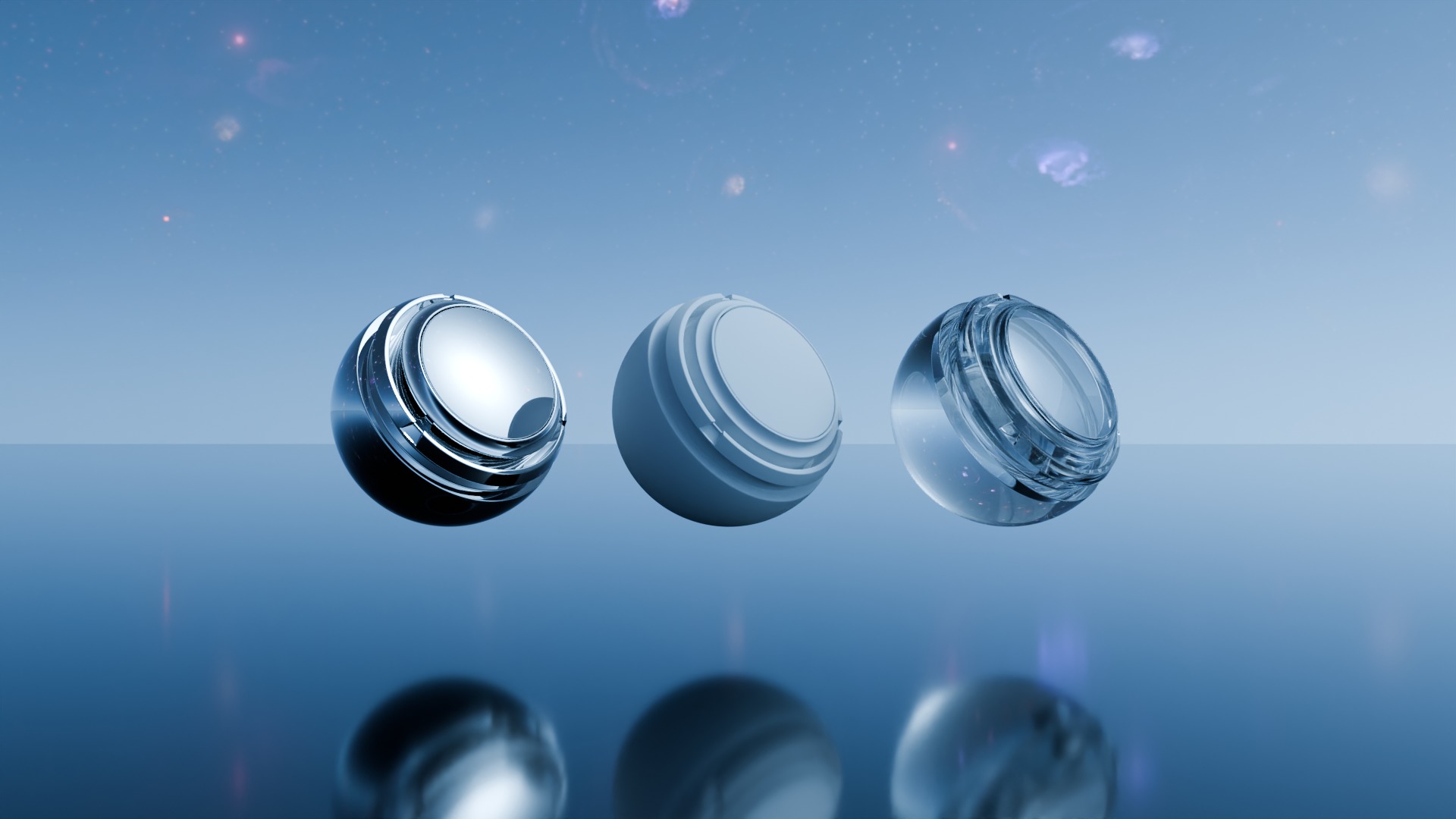 Pack 7 Atmospheres with Galaxies HDRIs Low-poly 3D model_21