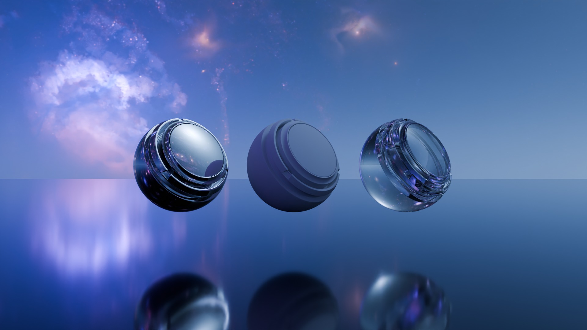 Pack 7 Atmospheres with Galaxies HDRIs Low-poly 3D model_45