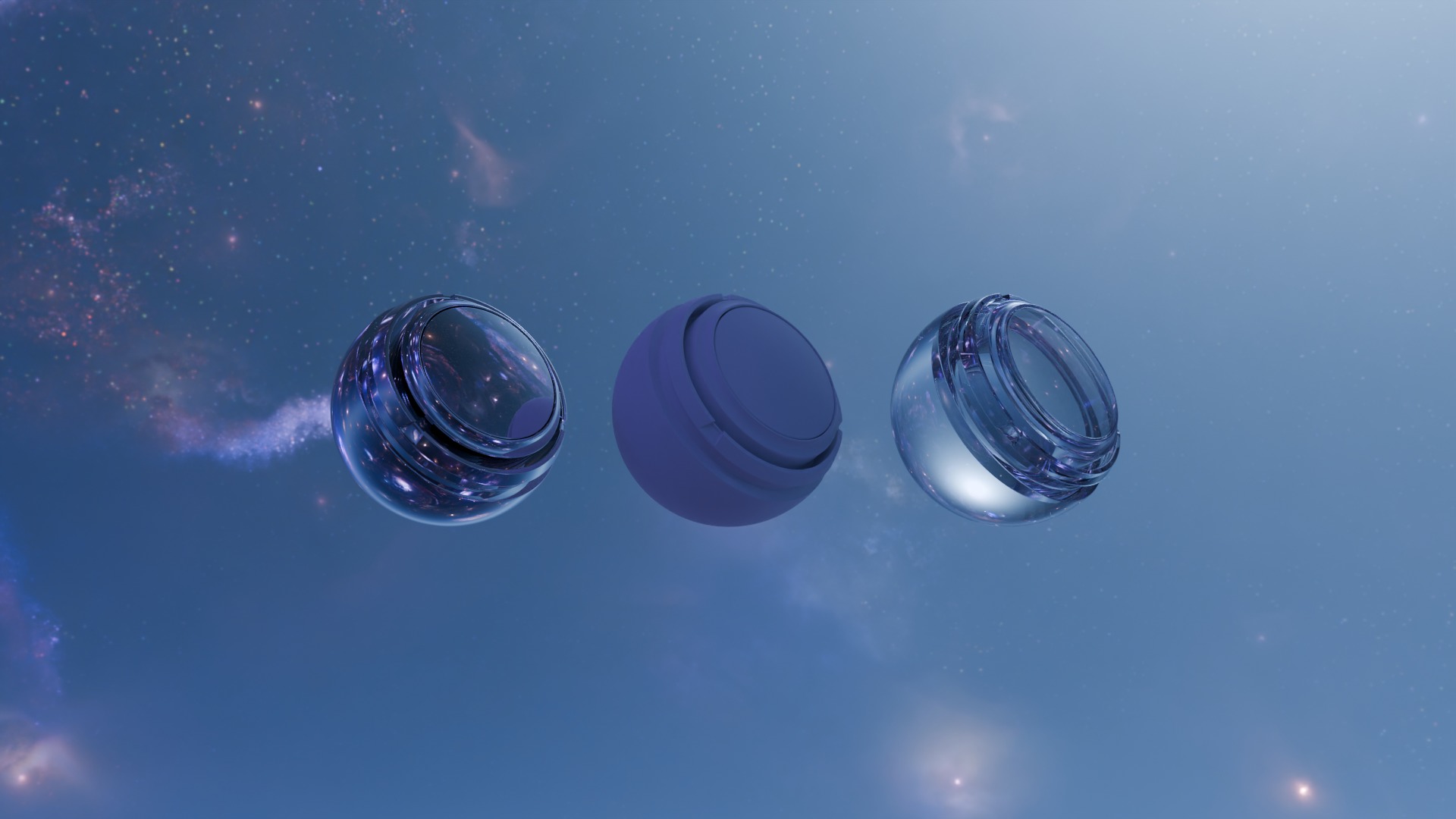 Pack 7 Atmospheres with Galaxies HDRIs Low-poly 3D model_46