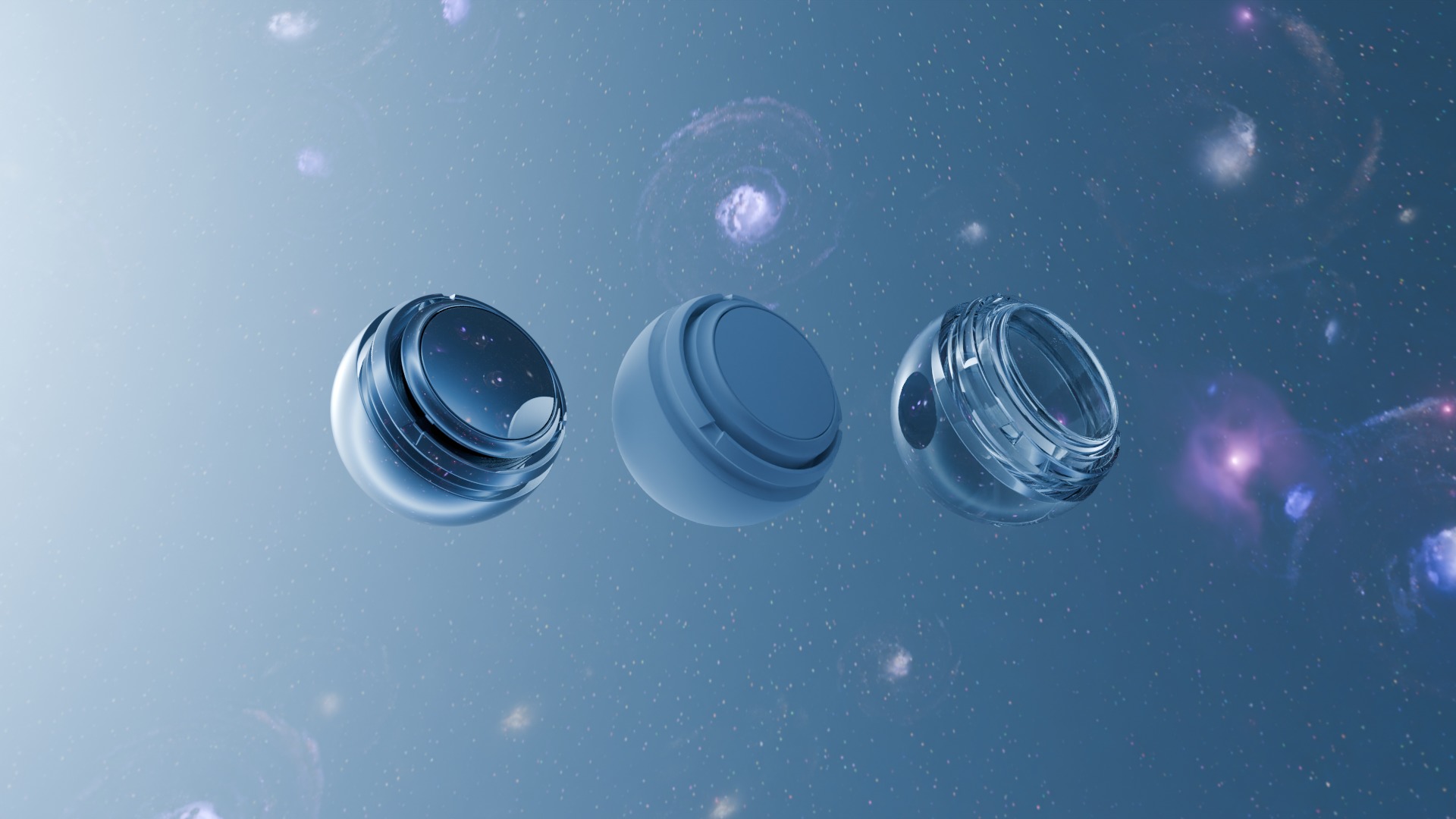 Pack 7 Atmospheres with Galaxies HDRIs Low-poly 3D model_20